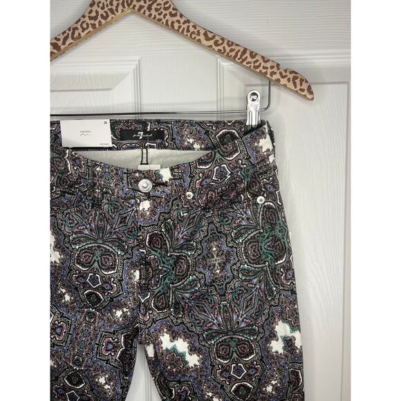 7 For All Mankind Ankle Paisley Skinny Jeans sz 26 - Picture 2 of 3